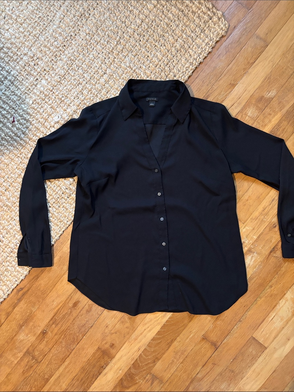 Ann Taylor Black Essential Perfect Shirt